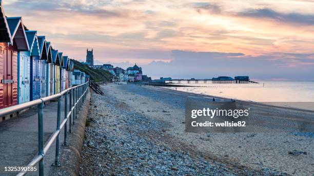 cromer seaside panorama - cromer stock pictures, royalty-free photos & images