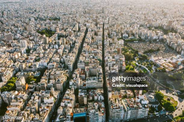 aerial view of recoleta, buenos aires - la recoleta cemetery stock pictures, royalty-free photos & images