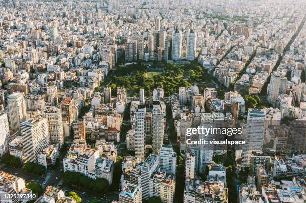 aerial view of palermo district in buenos aires - palermo buenos aires stock pictures, royalty-free photos & images