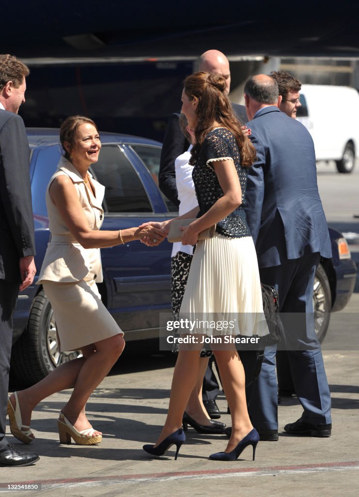 The Duke And Duchess Of Cambridge Depart LAX International Airport