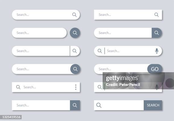 stockillustraties, clipart, cartoons en iconen met search bar template set for user interface, web, app, software. ready search form collection - vector illustration - searching the web