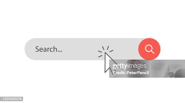 search bar and cursor - vector illustration - seo stock illustrations