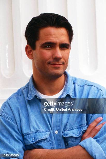 Billy Campbell, amerikanischer Schauspieler, bein einem Besuch in Hamburg, Deutschland um 1992.