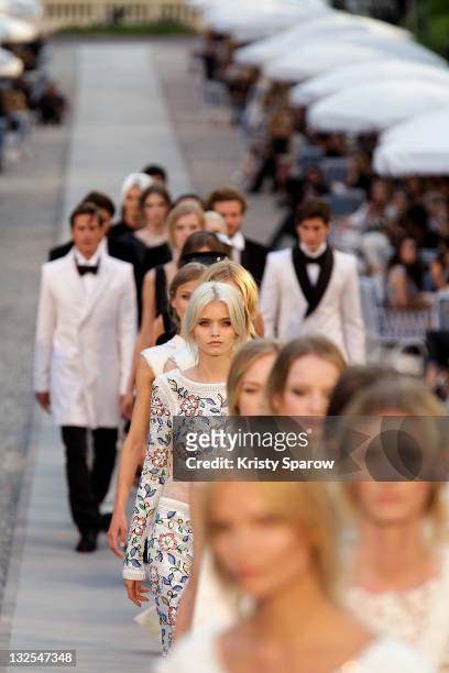 Abbey Lee Kershaw walks the runway during the Chanel 'Collection Croisiere 2012' show on May 9, 2011 in Cap d'Antibes, France.