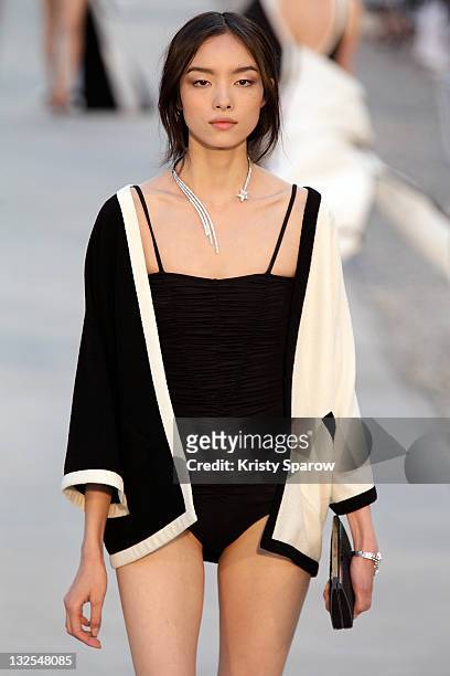 Fei Fei Sun walks the runway during the Chanel 'Collection Croisiere 2012' show on May 9, 2011 in Cap d'Antibes, France.