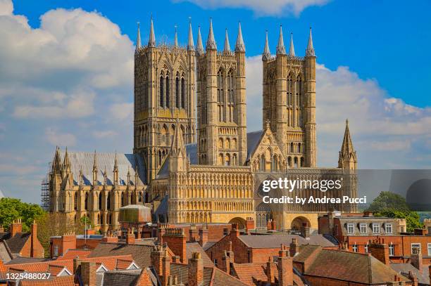 lincoln cathedral, lincolnshire, united kingdom - kathedrale von lincoln stock-fotos und bilder