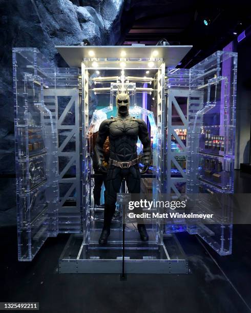 View of the Batman display in Action Made Here: DC Universe during the Warner Bros. Studio Tour Hollywood Grand Re-Opening at Warner Bros. Studios on...