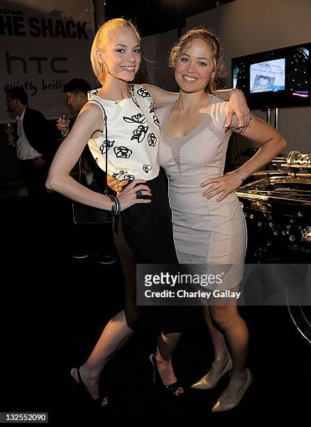 Actresses Jaime King and Erika Christensen attend the launch of the EVO 3D presented by Radio Shack and HTC at the RadioShack Pop-Up 3D Lounge on...