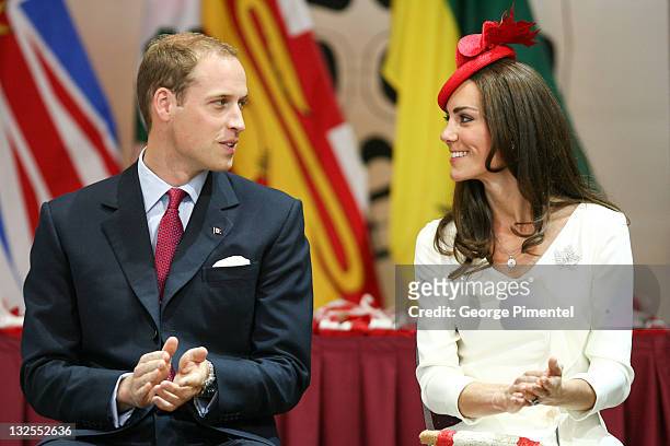 Prince William, Duke of Cambridge and Catherine, Duchess of Cambridge visit the Canadian Museum of Civilization to attend a citizenship ceremony on...