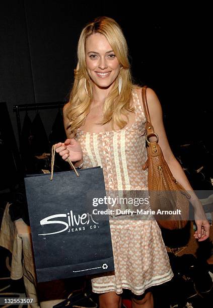 Dancer/TV personality Peta Murgatroyd poses with Silver Jeans Co. During Kari Feinstein MTV Movie Awards Style Lounge at W Hollywood on June 2, 2011...