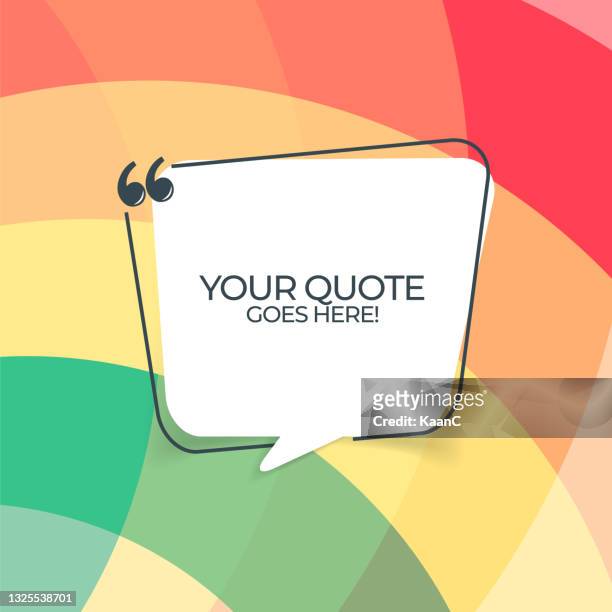 vector quote template trendy style stock illustration. colorful background illustration - bubble font stock illustrations