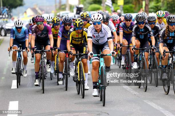 Pauliena Rooijakkers of Netherlands and Team Liv Racing, Anouska Helena Koster of Netherlands and Jumbo Visma Team & The peloton during the 8th La...