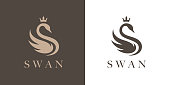 Elegant swan icon