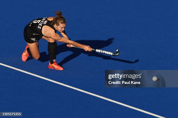 Frances Davies of the Black Sticks in action during the FIH Pro League match between the Australian Hockeyroos and the New Zealand Black Sticks at...