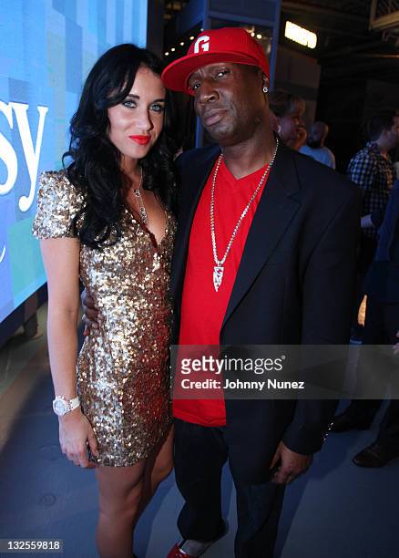 Rae and Grandmaster Flash attend DJ Cassidy's 30th birthday celebration and the one year anniversary of Hennessy Black at the Intrepid Sea-Air-Space...