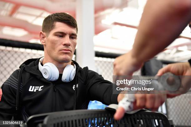 Charles Rosa has his hands wrapped prior to his fight during the UFC Fight Night event at UFC APEX on June 26, 2021 in Las Vegas, Nevada.