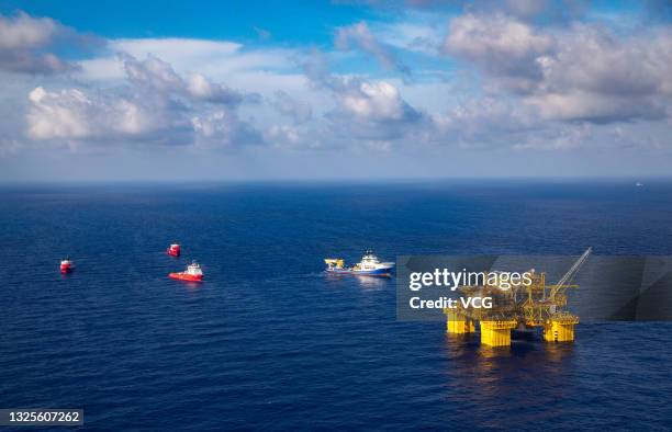 The Shenhai Yihao energy station, the world's first 100,000-ton deep-water semi submersible production and storage platform, starts production at...