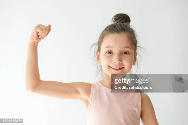 girl power - child arms up stock pictures, royalty-free photos & images