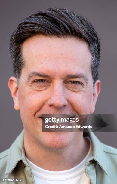 Actor Ed Helms arrives at the Peacock Series "Rutherford Falls" partnership with The Autry of the American West to celebrate Native American...