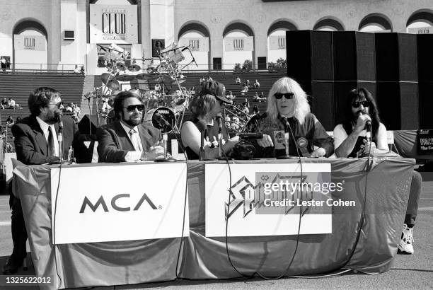 American music industry executive Richard Palmese and Chairman and CEO of MCA Al Teller, American-British screenwriter, composer, musician, director,...