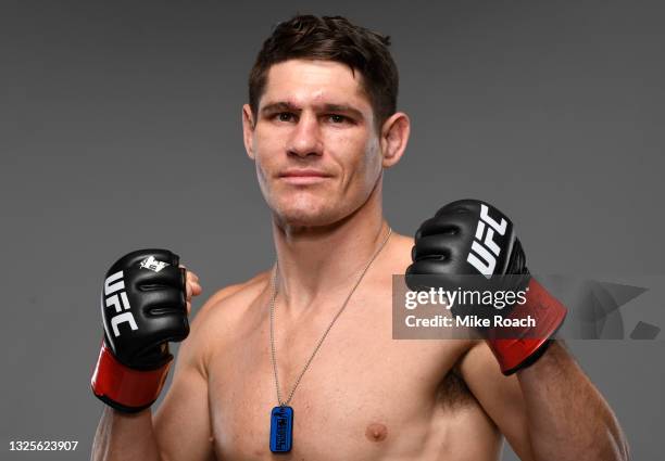 Charles Rosa poses for a portrait after his victory during the UFC Fight Night event at UFC APEX on June 26, 2021 in Las Vegas, Nevada.