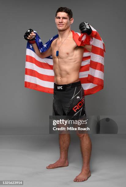 Charles Rosa poses for a portrait after his victory during the UFC Fight Night event at UFC APEX on June 26, 2021 in Las Vegas, Nevada.