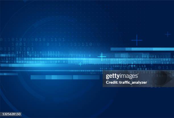 stockillustraties, clipart, cartoons en iconen met abstract blue technical background - head up display