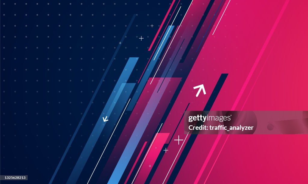 Abstrakter blau/roter technischer Hintergrund