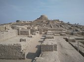 Mohenjo Daro stupa. Remains and ruins of ancient city of indus valley civilisation.