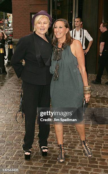 Deborra-Lee Furness and designer Donna Karan attend the Cinema Society with Ivanka Trump Jewelry & Diane Von Furstenberg screening of ""Snow Flower...