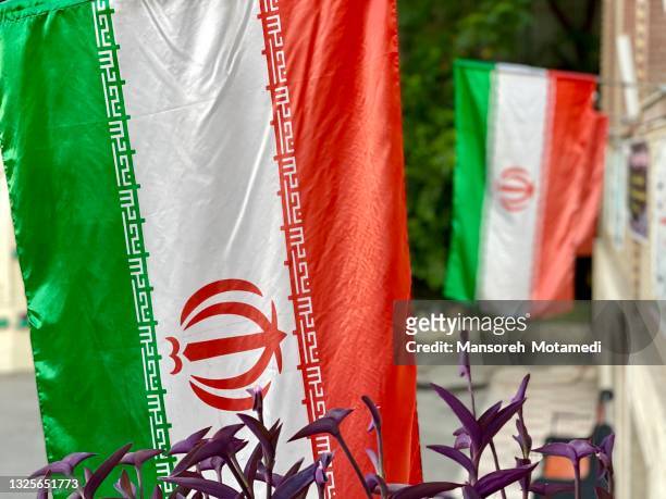 iran flag - irán fotografías e imágenes de stock