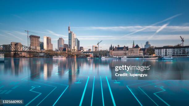 smart city - frankfurt germany skyline stock pictures, royalty-free photos & images