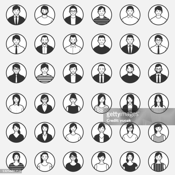 business people icons. - beard icon stock illustrations