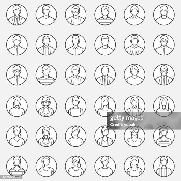 business people icons. - no face stock illustrations