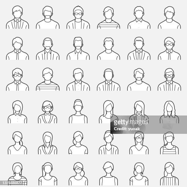 set of business people avatars. - 家族 stock illustrations
