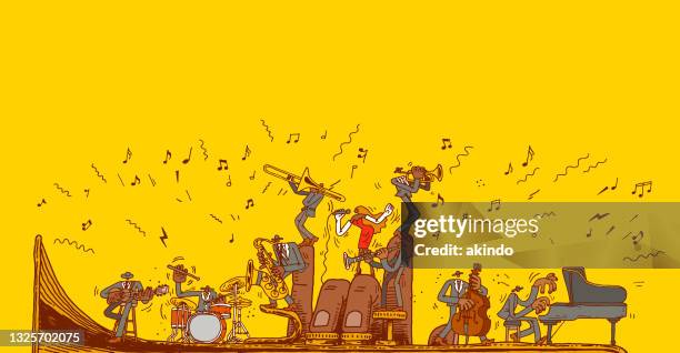 jazz-band - soul jazz stock-grafiken, -clipart, -cartoons und -symbole