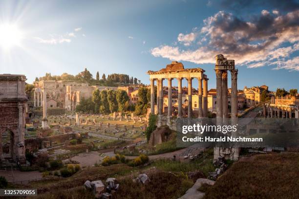 forum romanum at sunrise, rome, lazio, italy - ancient rome city stock pictures, royalty-free photos & images