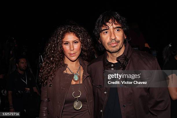 Personality Vica Andrade and her husband TV producer Guillermo Del Bosque attends the Mercedes-Benz Fashion Mexico Autumn/Winter 2009 at Antara...