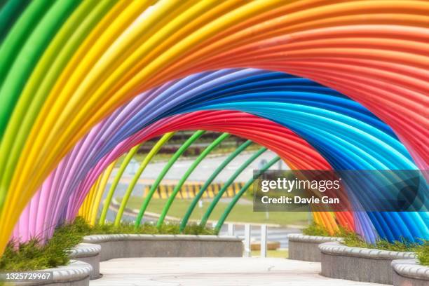 elmina rainbow bridge - elmina malaysia stock pictures, royalty-free photos & images