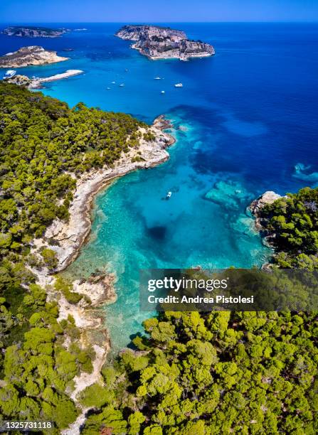 tremiti islands rocky coastline, puglia, italy - isole tremiti stockfoto's en -beelden