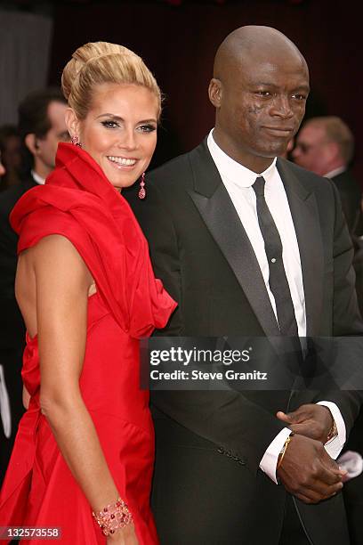 Model Heidi Klum and Seal attends the 80th Annual Academy Awards at the Kodak Theatre on February 24, 2008 in Los Angeles, California.