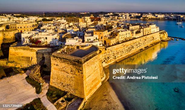 otranto cityscape, salento, puglia, italy - otranto stock pictures, royalty-free photos & images