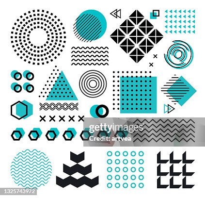 Geometric shapes, design elements Geometric shapes, design elements