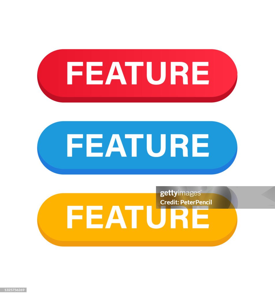 Feature Button Color Set Vector Stock Illustration High-Res Vector ...