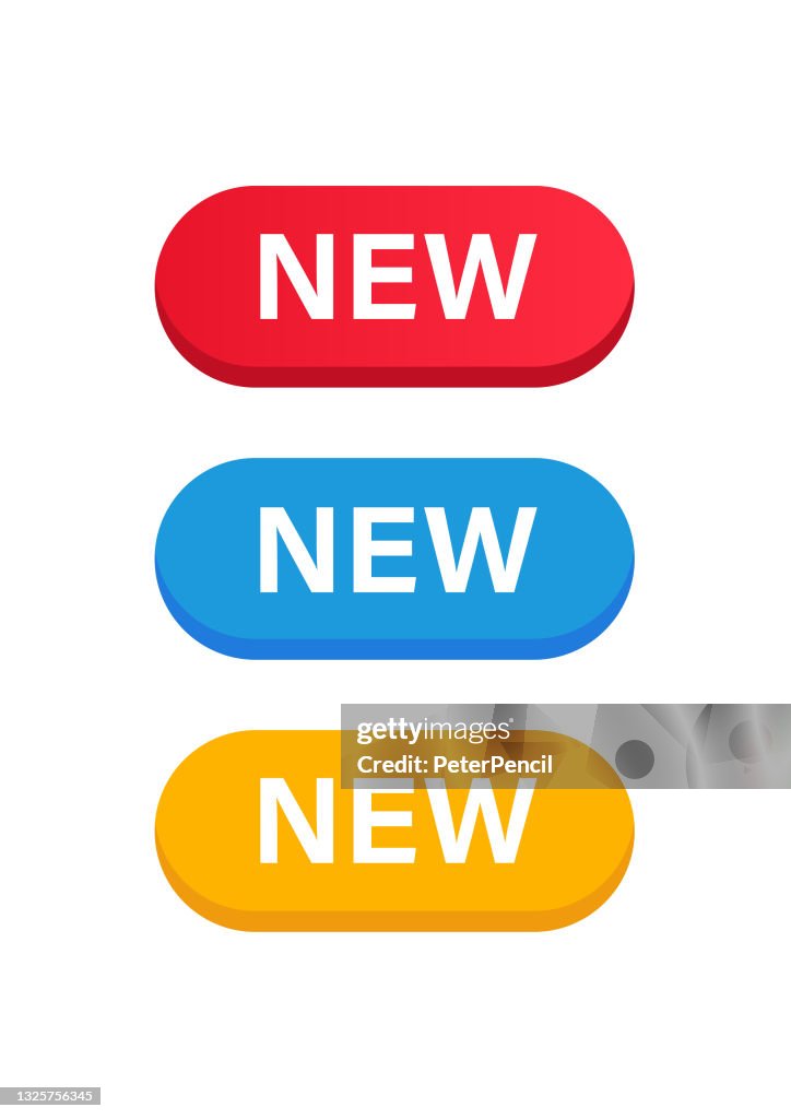 New Button Color Set Vector Stock Illustration High-Res Vector Graphic ...