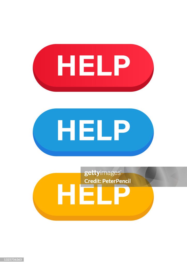 Help Button Colours Help Button Color Set Vector Stock Illustration High-Res Vector Graphic ...