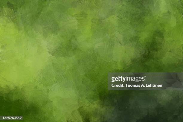 abstract green oil painting background with brush strokes. - groene acthergrond stockfoto's en -beelden