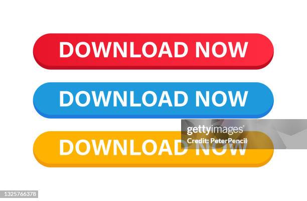 download now button color set. vector stock illustration - download button stock illustrations