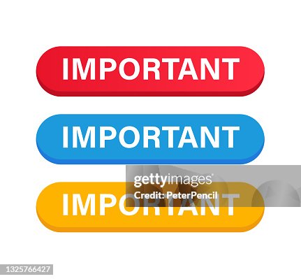 Important Button Icon Important Button Color Set Vector Stock Illustration High-Res Vector ...