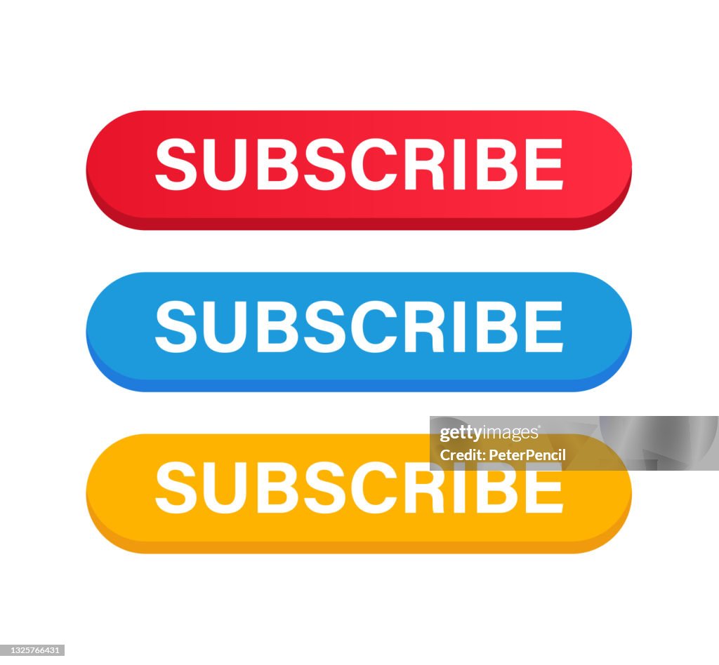 Subscribe Button Color Set Vector Stock Illustration High-Res Vector ...